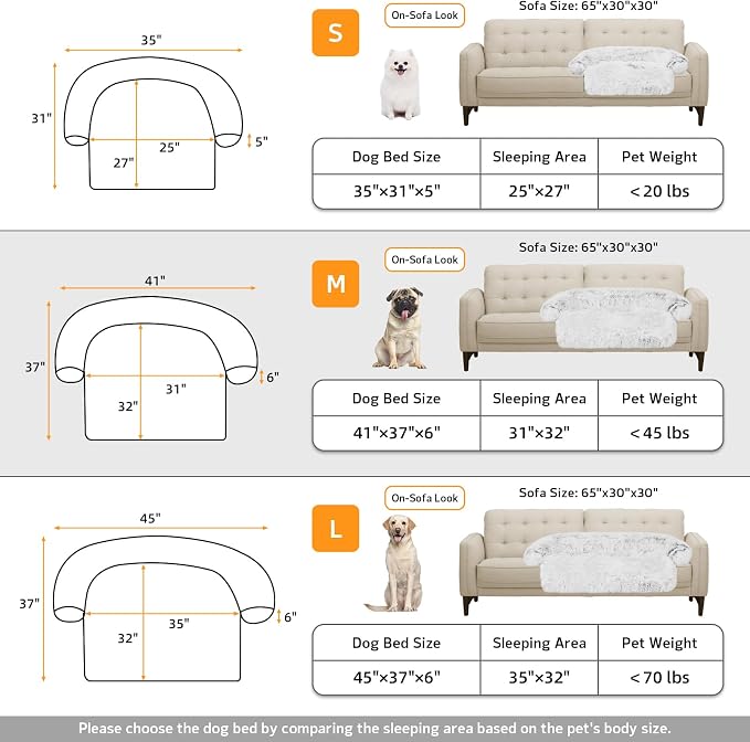 Calming Dog Bed Fluffy Plush Dog Mat for Furniture Protector with Removable Washable Cover for Large Medium Small Dogs and Cats (Medium, Light Grey) - Image 5