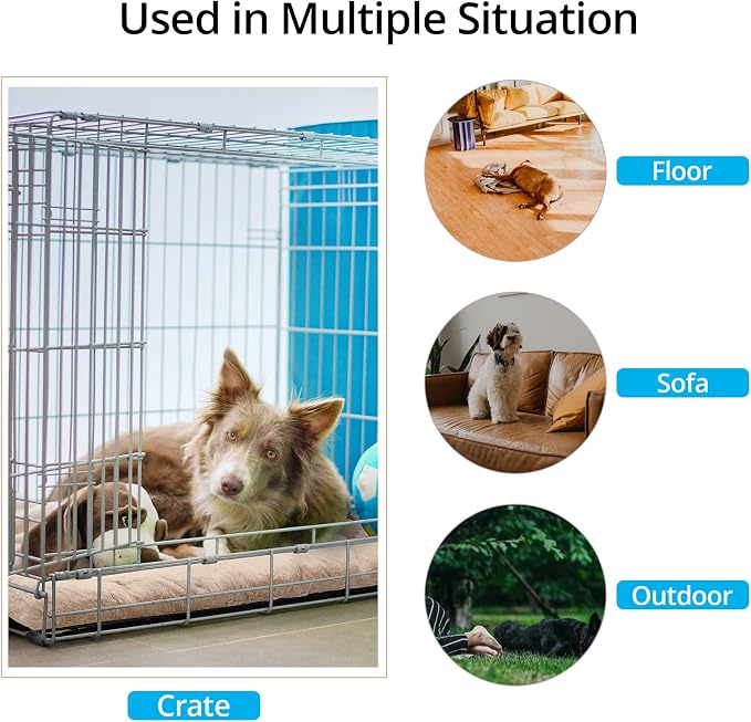 Dog Crate Pad Washable Dog Bed for Crate Large Cozy Mat 42-Inch Cream | Ultra Soft Kennel Pad,Anti-Slip Bottom,Fits for Most Metal Crates,Comfortable Sleeping Pet Mat - Image 3