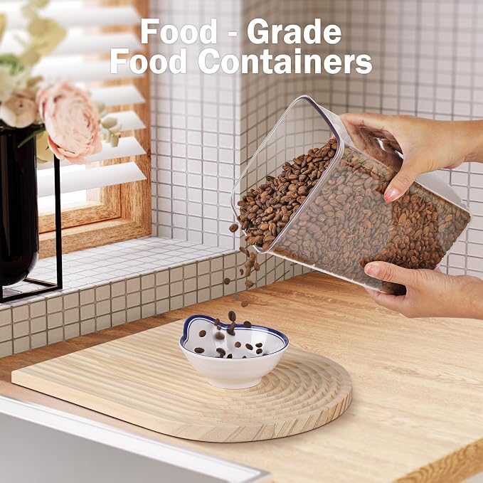 Pop Airtight Food Storage Containers Set with Lids, 6 Pcs Stackable One Button Opening Food Containers Kitchen Pantry Organization and Storage, BPA Free Stackable Cereal Container (0.5, 1.2, 1.8qt)*2 - Image 8