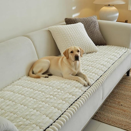Linear Grid Couch Cover for Dogs Non Slip - Thick Wear-Resistant Pet Sofa Protector for 3 Cushion Couch Large Silicone Particles Washable Furniture Mat for Dogs Cats Sectional by Unknown