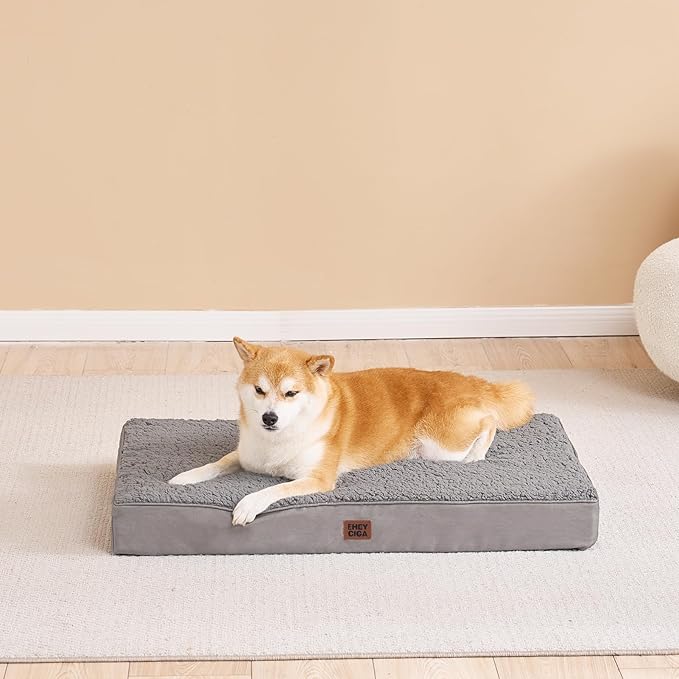 EHEYCIGA Orthopedic Dog Bed Extra Large with Removable Washable Cover, 41IN | Egg Crate Foam Support, Durable Oxford fabric, Non-Slip Bottom, Machine Washable, Soft Waterproof Plush Pet Bed Mat For Crate - Image 9