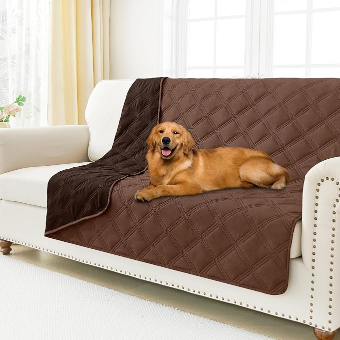 Smiry Waterproof Dog Bed Cover, Reversible Pet Blanket for Sofa Couch | Soft Washable Dog Blanket, Leakproof Couch Cover for Dogs Cats & Furniture Protection, 52x82, Brown/Chocolate by Smiry