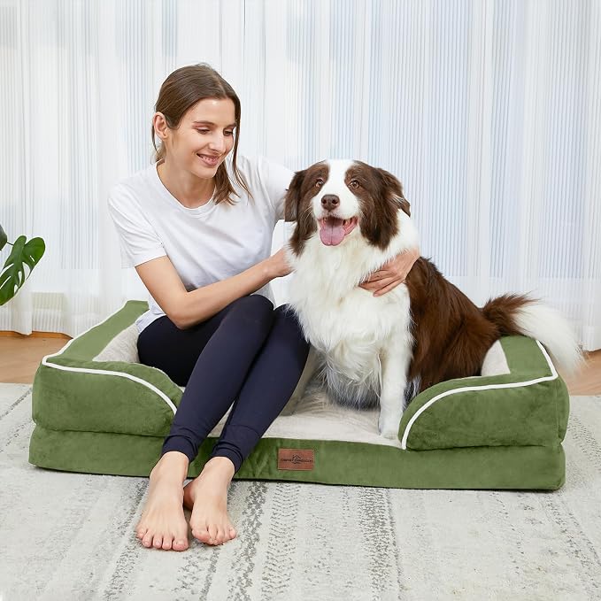 Comfort Expression Orthopedic Dog Bed for Medium Size Dog with Bolster | Waterproof Dog Couch Bed with Washable Cover & Non-Slip Bottom, Supportive Egg Crate Foam Medium Pet Bed, 30x20 Inch - Image 7