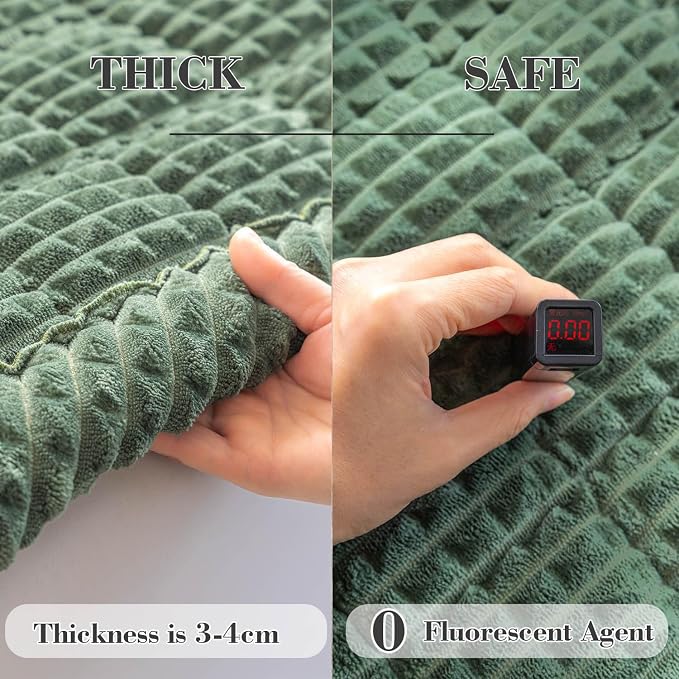 Couch Cover for Dogs Washable, Non Slip Couch Covers for 3 Cushion Sofa Pet Friendly, Fuzzy Pet Couch Cushion Covers for Dog, Thick, Soft for Sofa Protector (Green, 27.6" x 82.7"/70 x 210cm) - Image 3