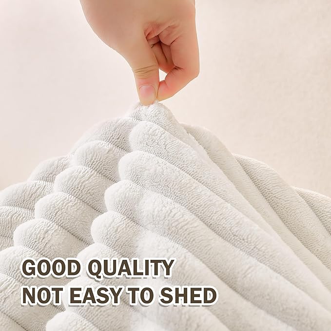 MEETSKY 100% Waterproof Couch Cover L Shape, 2 Pieces Sectional Couch Covers for Leather Sofa, Washable Sofa Cover for 3 Cushion Couch Sofa Pet Friendly, Off White, XXX-Large, 35"x70.9"+35"x82.7" - Image 4