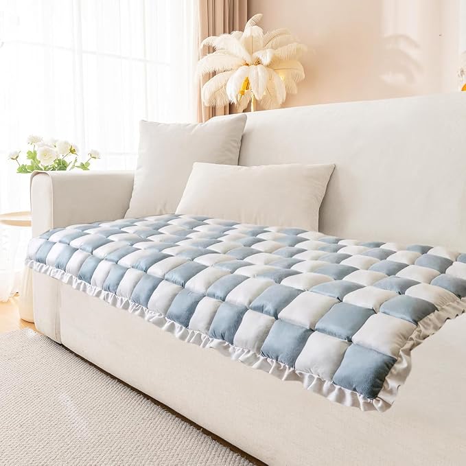 LiveGo Couch Cover for Dogs Washable, Sofa Cover Protector, Couch Covers for 3 Cushion Couch Sofa Pet Friendly, Soft, Non Slip (Blue-Gray, 70x150 cm / 27.6x59.06 in) - Image 8