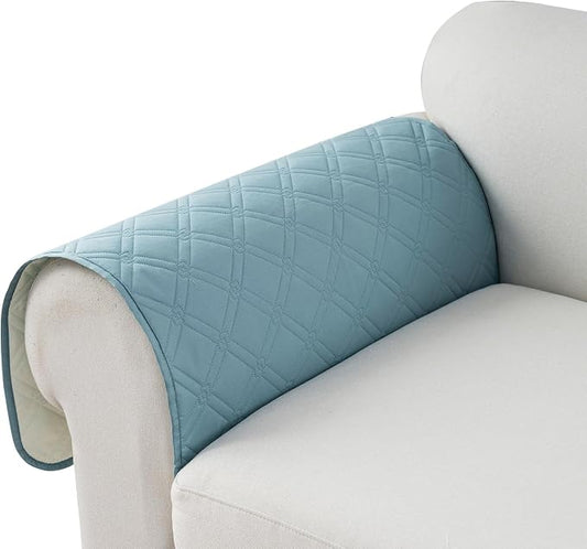 Genina Sofa Armrest Cover, Anti-Slip Armchair Slipcovers for Dogs Cats Pet, Water Resistant Couch Arm Cover for Backrest Recliner Loveseat, L Shaped Sofa, 23.6 x 27.5 Inches（2 Pieces） by Genina