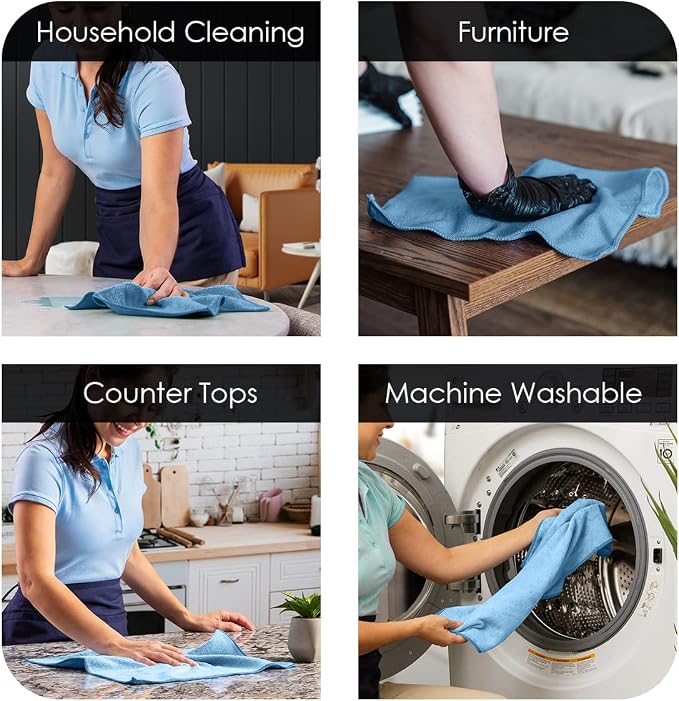 Avalon Towels Microfiber Cleaning Cloths (Value Pack of 36) - Size 16 x 16 Inches, Highly Absorbent Cleaning Rags, Lint Free, Reusable and Washable, Microfiber Towels for Cars - Image 3