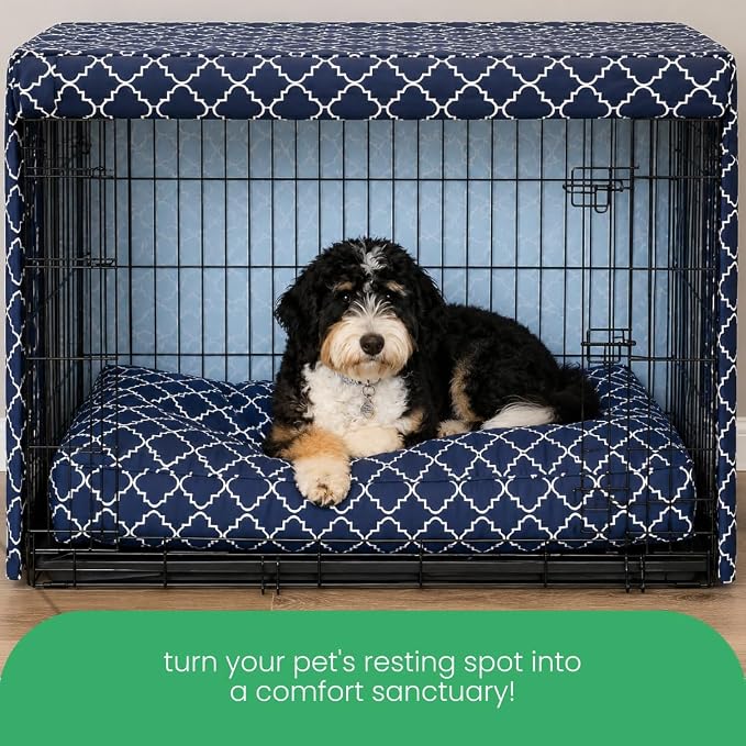 Molly Mutt Romeo & Juliet Dog Crate Cover, 100% Cotton Canvas Cover with 2 Roll-Up Panels, Ideal for Dog or Cat Crate, Durable, Washable, and Free of Harmful Chemicals, 30" x 21" x 24" - Image 7
