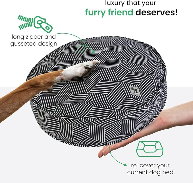 Molly Mutt Huge Dog Bed Cover - Rough Gem Print - Measures 36” x 5’’ - 100% Cotton - Durable - Breathable - Sustainable - Machine Washable Dog Bed Cover - Image 5