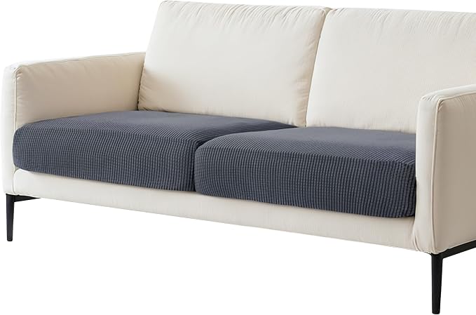 Hokway 2 Piece Individual Couch Cushion Slipcovers Stretch Reversible Cushion Protector Slipcovers Sofa Cushion Protector Covers(Grey,Small-2PC) by Hokway
