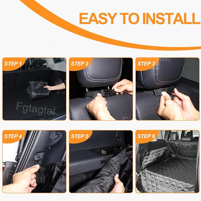 Cargo Liner for Dogs Compatible with Toyota Land Cruiser 250 Prado 2024-2026, Pet Dog Trunk Cargo Liner, Waterproof Anti-Dirty Pet Cargo Cover Dog Seat Mat, with Bumper Flap Protector (Black) - Image 7
