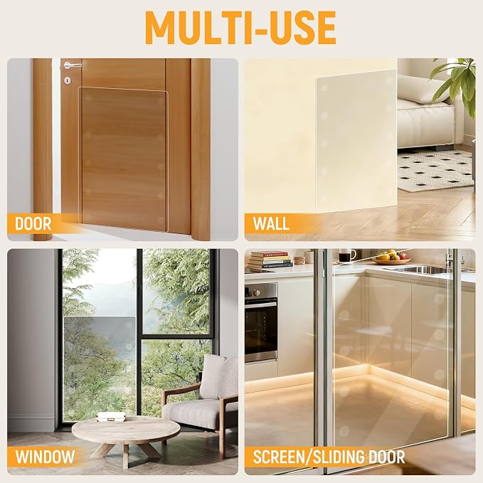 In hand Heavy Duty Door Scratch Protector for Dogs & Cats, 36" x 24" Extra Large Clear Door Guard, Thickened Anti-Scratch Shield with Strong Removable Adhesive Pads, No Residue & Safe for Doors - Image 3