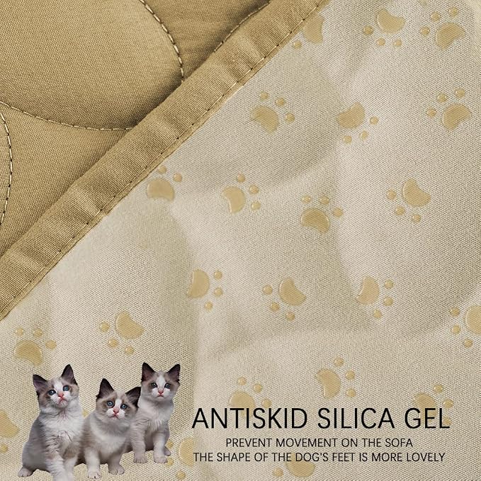 Ameritex Pet Bed Cover Dog Bed Blanket for Sofa and Furniture Waterproof New Pattern Design (68x82 Inch, Sand) - Image 4