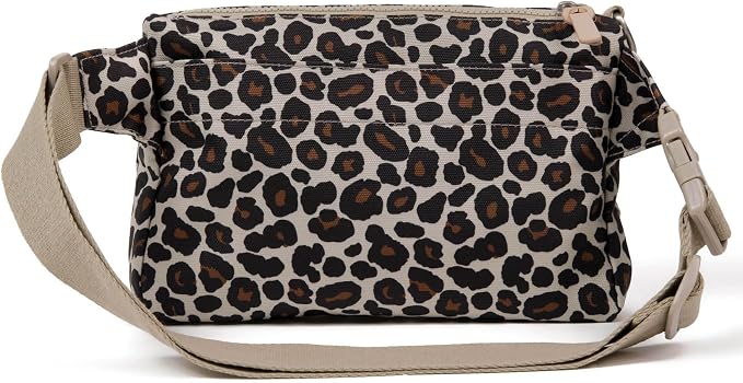 Cleverpup Walk & Train 2-in-1 Dog Walking Bag - Hands-Free Training Crossbody Sling & Fanny Pack with Treat Pouch, Poop Bag Holder, Phone Pockets - Adjustable Waist or Shoulder Strap - Leopard - Image 6