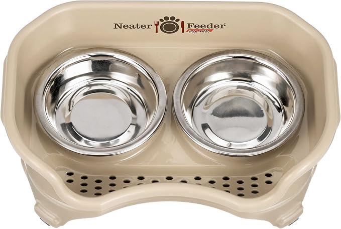 Neater Feeder Express Mess Proof Cat Bowls Elevated, No Spill Feeding Station, Stainless Steel Dishes for Food and Water, Raised Bowls for Indoor Cats, No Fatigue Whisker Friendly Dish, Almond - Image 9