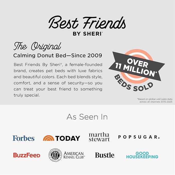 Best Friends by Sheri The Original Calming Donut Dog Bed for Large Dogs up to 100 lbs, Shag Faux Fur, Taupe, Large, 36" x 36" - Image 8