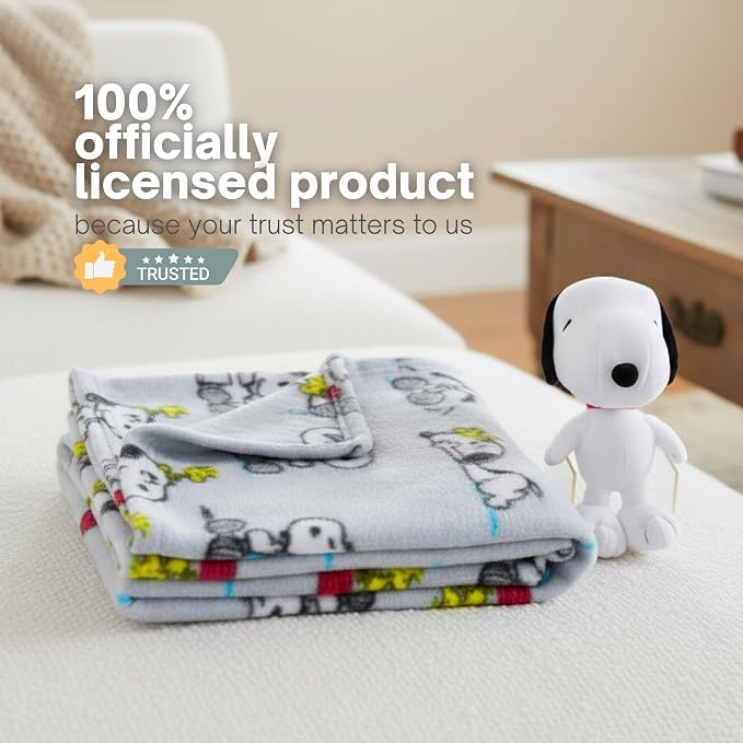 Peanuts Snoopy Pet Throw & Squeaky Pillow Set, Stimulating Toy As Gifts for Puppies, Cats, Dogs, (Officially Licensed) By Franco - Image 5
