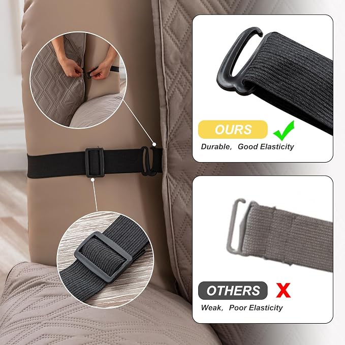 Genina Waterproof Recliner Chair Covers with Arms Recliner Sofa Cover for Living Room, Reclining Chair with Pocket, Washable Sofa Chair Cover Furniture Protectors Covers for Dog Pets - Image 4