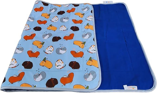 Tater Pets Guinea Pig Fleece Cage Liner - Tidy Mat - Lap Pad - Corner Pad - Absorbent - Machine Washable - for Guinea Pigs and Hedgehogs (Piggie Party, 2x5 C&C (28"x 70")) by TaterPets