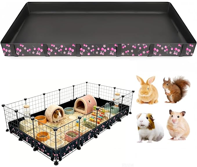 DZWLKJ Waterproof Guinea Pig Cage Liner,Washable Tarp Bottom Base,Cherry Graphic,36"x60", Reusable for Rabbit, Chinchilla, Hedgehog, Ferret & Other Small Animals. by DZWLKJ