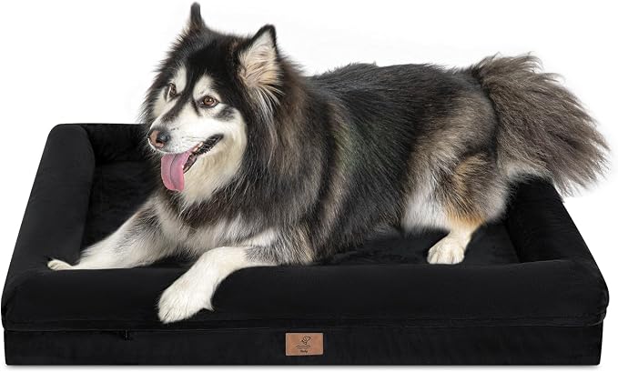 XL Orthopedic Waterprood Dog Bed for Extra Large Size Dogs | 360 Degree Bolster Support, Egg Crate Foam, Waterproof Liner, Non-Slip Bottom, Machine Washable Cover, 45 x 35 Inch by Yiruka
