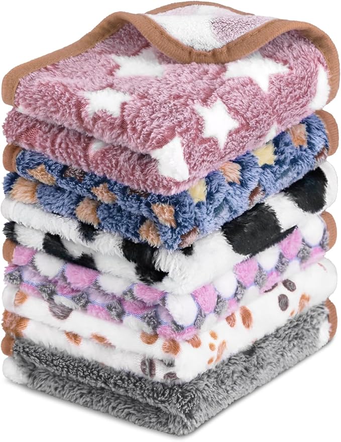 6 Pcs Dog Blanket Super Soft Pet Puppy Blankets Calming Blanket for Small, Medium Dogs Warm Sleep Mat Flannel Blanket for Dogs Puppy Cat (24"×16") by YedsIntu