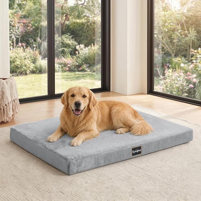 Sytopia Washable Orthopedic Dog Beds, Chew Proof Dog Crate Pad, 42" Orthopedic Tough Dog Mats for Large Dogs, Waterproof and Anti-Slip Bottom – XL by Sytopia