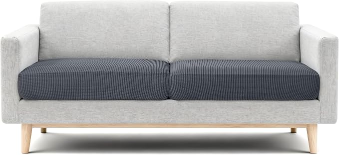 CHUN YI 2 Piece Couch Cushion Covers for Sofa Seat Slipcovers Suitable with Spandex Jacquard Washable Fabric (2 Piece Sofa Cushion Covers, Grey) by CHUNYI