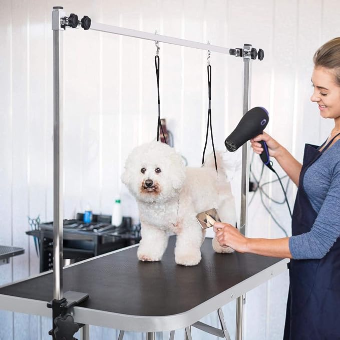 36" Dog Grooming Table Foldable Pet Grooming Tables with Adjustable Arm Noose Storage Mesh Tray Maximum Capacity Up to 330lbs Black - Image 5