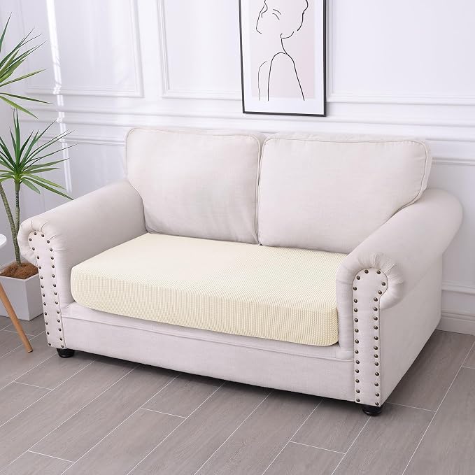 hyha Waterproof Couch Cushion Covers for Pets, Non Slip Sofa Seat Cover | Stretch Jacquard Fabric, Elastic Bottom, Non Slip Fit, Waterproof Protection, Pet Hair Protection (1 Piece for Medium) - Image 2