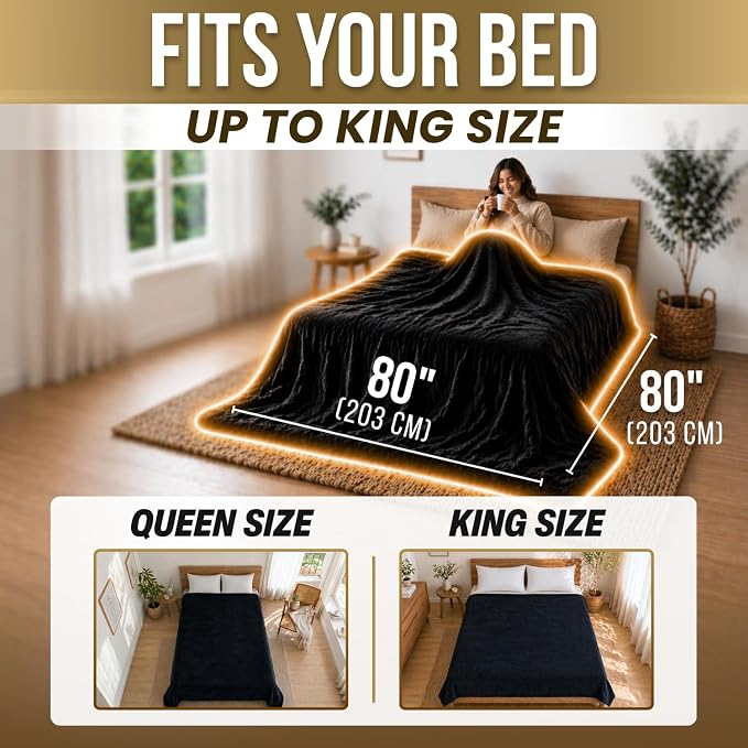Waterproof Blanket Sherpa Fleece King Size 80” x 80” – Leakproof Blanket for Pets, Dogs & Cats, Bed & Couch Protector Throw, Soft No-Crinkle Washable Cover for Furniture Protection & Use - Image 3