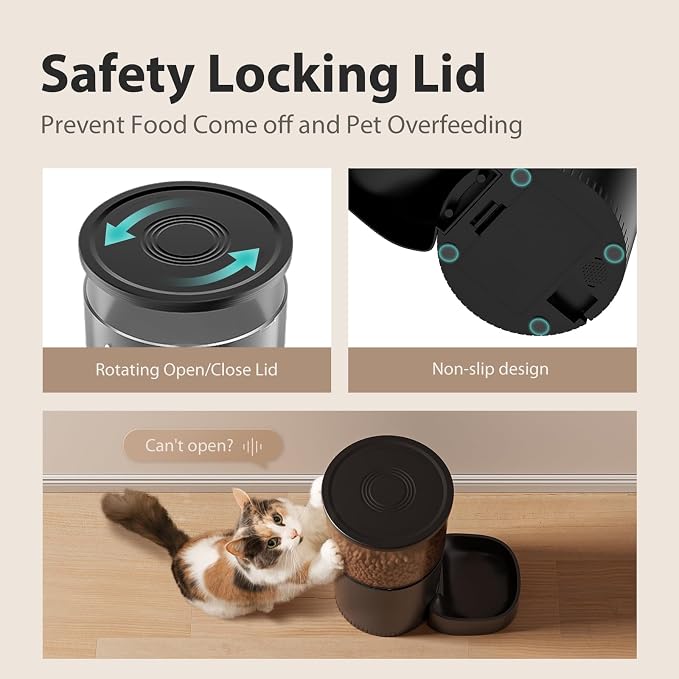 IMIPAW Automatic Cat Feeder with Camera - AI Pet Recognition & Recording, Night Vision, 5G WiFi APP Remote Control, Two-Way Audio & Desiccant Bag, Timed Programmable Food Dispenser for Small Pets - Image 8