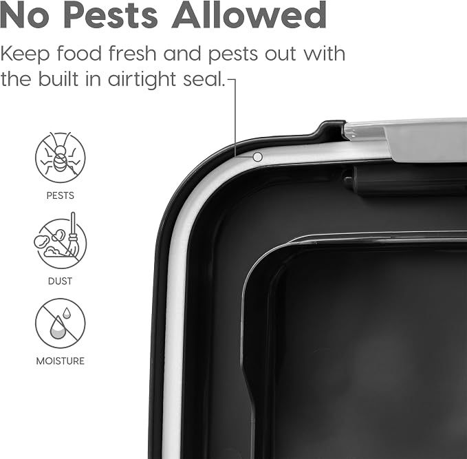 IRIS USA Dog Food Storage Container, Airtight, 30 lb Capacity, Wheels | Airtight seal keeps kibble, bird seed, and pet food fresh while wheels provide easy mobility around the home. - Image 4