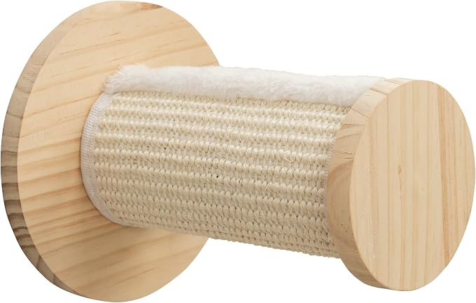 Trixie Cat Wall Furniture Set 3 - Cat Wall Scratcher and Climbing Shelves - Sisal Rope Scratching Posts - 3 Elevated Steps - Natural/White - Image 3