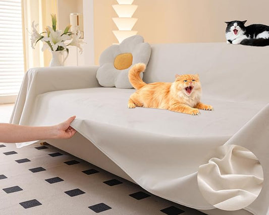 LOllON Cat Scratch Couch Cover Waterproof 134"x71" Non-Slip | Pet-Friendly Couch Protector, Anti-Scratch & Waterproof Sofa Cover For Cats Dogs Kids, Machine Washable by Loiion