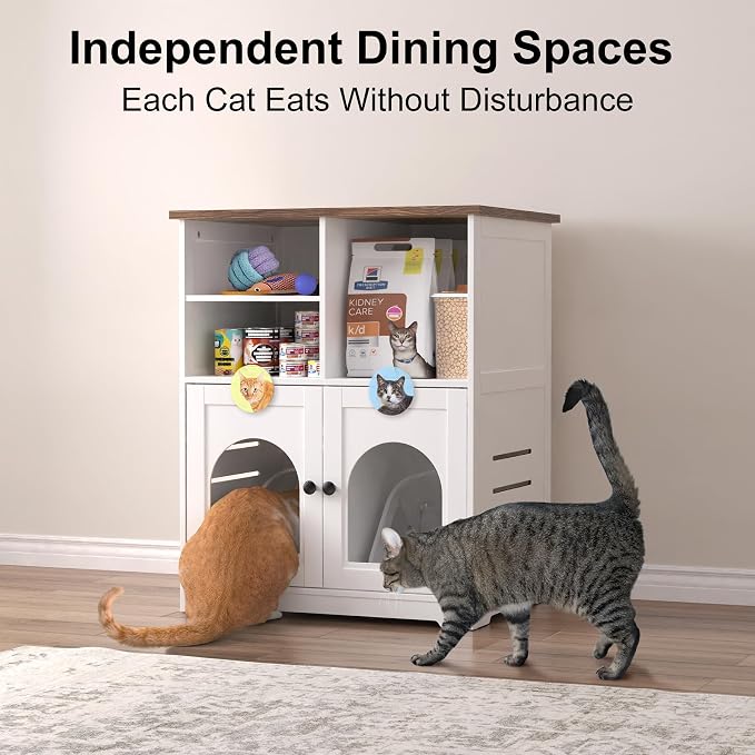 GDLF Cat Feeding Station, Cat Cabinet for Microchip Feeder with Dog-Proof Design, Specially Fits Surefeed & Automatic Pet Feeder for Multi-Pets Home - Image 2