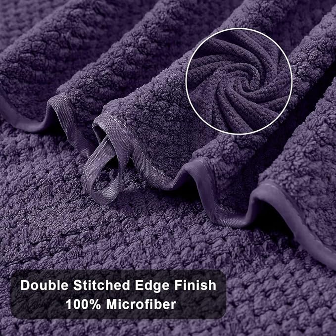 Extra Large Bath Towels Set 35x70 Inches - Purple Luxury 600 GSM Oversized Bath Sheet Towel,Ultra Soft Microfiber - Quick Dry,Highly Absorbent Shower Towels Spa Hotel Bathroom Towel Set (4-Pack) - Image 9