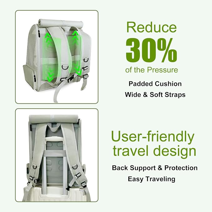 Bird Backpack Carrier with Front Zipper Opening, Portable Bird Travel Carrier Cage with 2 Standing Perches and Metal Tray, Breathable Transport Bag for Parakeet, Budgie, Conure, Cockatiel, Parrot - Image 7