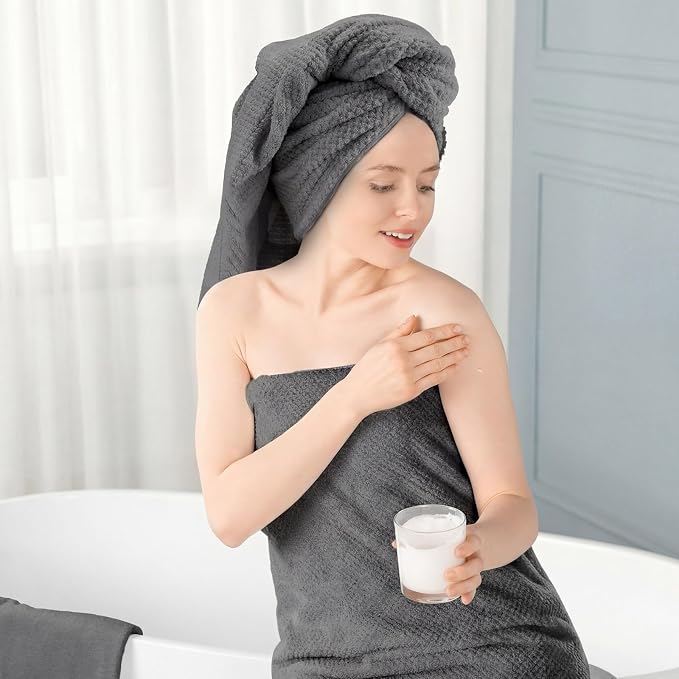 SmoothNovelty 8 Pack Microfiber Bath Towels Bulk 27'' x 60'' Oversized Bath Towel Highly Absorbent Extra Large Shower Sheets Soft Drying for Beach Pool Bathroom Salon Party(Dark Grey) - Image 5