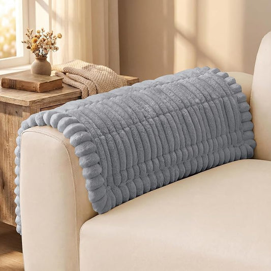 decorUhome Couch Cover for Dogs, Non Slip Fuzzy Thick Pet Sofa Protector | Pet Friendly, Couch Covers for Sofa, Machine Washable, Fits Armrests, Single Seats & Backrest Cushions, Grey, 27.6" x 27.6" by decorUhome