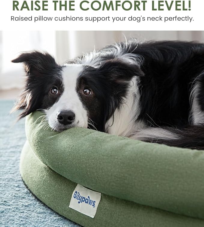 Orthopedic Dog Bed for Large Dogs, Pet Sofa, Large, Calliste Green | Orthopedic egg crate foam, 4-sided bolster support, anti-slip bottom, pet sofa bed for large dogs - Image 6