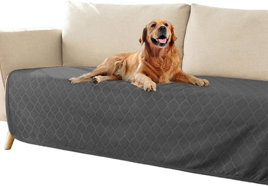 fuguitex Waterproof Dog Blanket Bed Cover Dog Crystal Velvet Moroccan Fuzzy Cozy Plush Pet Blanket Throw Blanket for Couch Sofa(30 * 70 inch, Dark Grey+Grey) by fuguitexHome