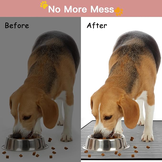 Largest Dog Food Mat, 39.5"x29.5" Silicone Dog and Cat Mat for Food and Water Bowls, Thinken Waterproof Non-Slip XXXL Pet Feeding Mat for Floors (Dark Gray) - Image 7