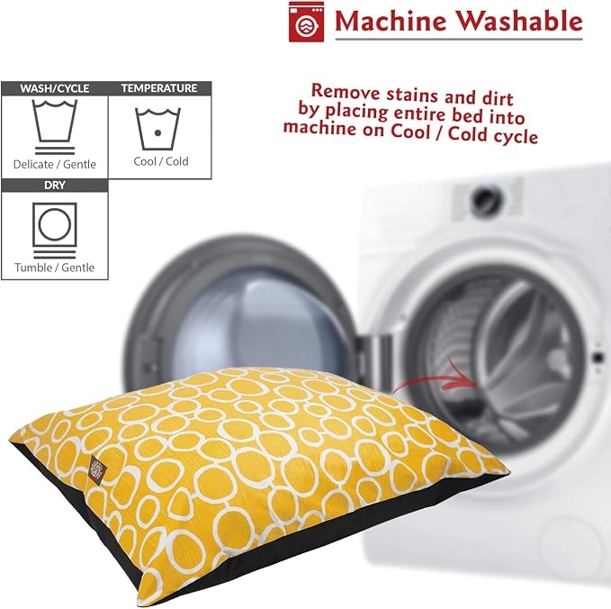 Majestic Pet Rectangle Large Dog Bed Washable – Non Slip Comfy Pet Bed – Dog Crate Bed Super Value Pillow Dog Bed – Dog Kennel Bed for Sleeping - Dog Bed Large Breed 46 x 35 Inch – Fusion Yellow - Image 5