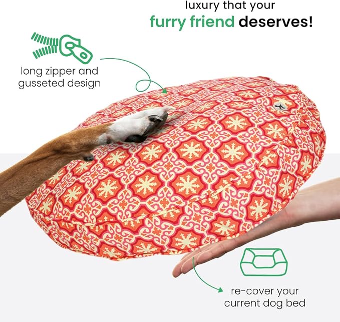 Molly Mutt Medium to Large Dog Bed Cover - Papillon Print - Measures 36” x 5’’ - 100% Cotton - Durable - Breathable - Sustainable - Machine Washable Dog Bed Cover - Image 5