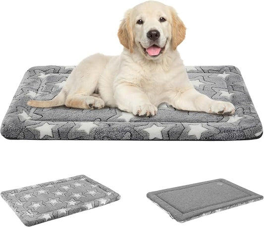 EMPSIGN Dog Crate Pad for 30"x20" Dog Crate, Star Pattern/Grey | Reversible Kennel Mat (Cool & Warm), Machine Washable, Cozy Star Pattern Sleeping Pad, All-Season Pet Bed by EMPSIGN