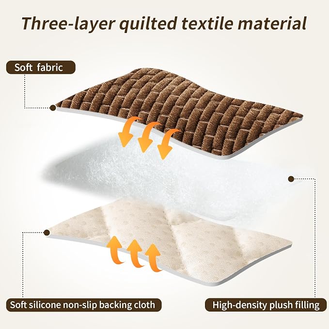 Couch Covers for Dogs Washable, Velvet Dog Couch Cover Protector, Fuzzy Plush Pet Sofa Cover for 2-3 Cushion Couch, Sofa Covers for Pets(1PC,Dark Brown,27.6"x70.9",2-3 Seater Sofa Pad Cover) - Image 5