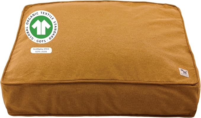 Molly Mutt Fast Car Dog Bed Duvet Cover, GOTS-Certified 100% Cotton Canvas Cover for Dog, Puppy, or Cat Bed, Durable, Washable, and Free of Harmful Chemicals, Huge, 36"x45"x5", Mustard Yellow by MollyMutt