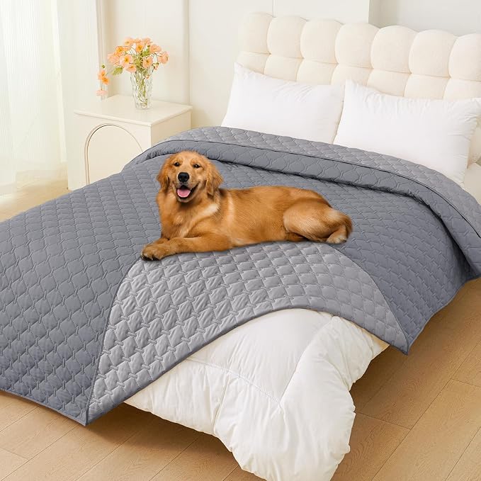 Smiry Waterproof Dog Bed Cover Blanket, Reversible Pet Blanket | Soft Reversible, Washable Leakproof Cats Dogs Couch Cover for Sofa, Couch, Furniture (82x82 Inch) by Smiry